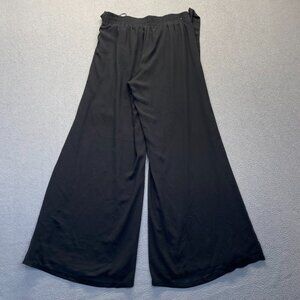 Miss Avenue pant Black wide leg palazzo travel easy care, Size Large,Elastic Wai